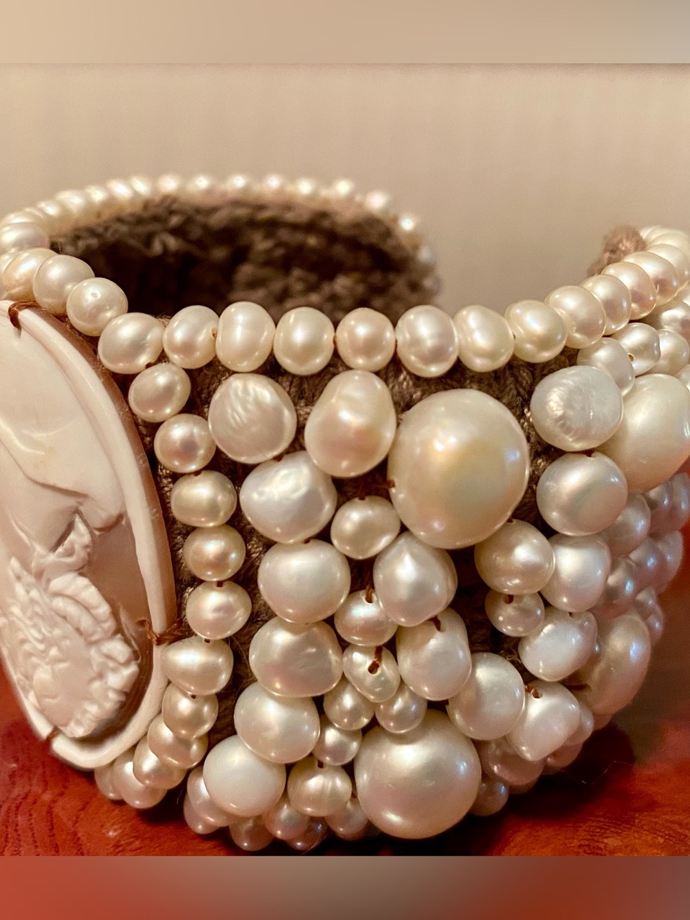 Amedeo NYC Pearl Cluster & Cameo Woven Bracelet - Picture 7 of 9